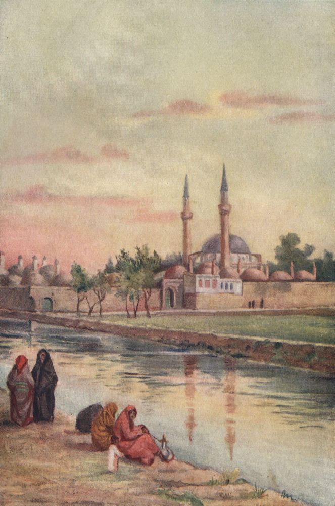 DAMASCUS. Tekkiye Mosque by Margaret Thomas. Syria 1908 old antique print